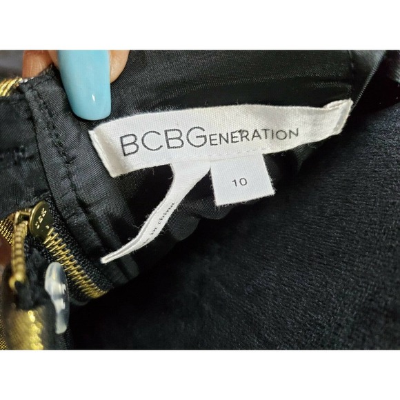 BCBGenerations Women's Golden PolyCotton Sleeveless Short Length Dress Size 10 - Picture 9 of 11